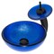 Novatto Mini 12-inch Blue Foiled Glass Vessel Bath Sink Set, Matte Black NSFC-S132-1217003MB - alternate 1